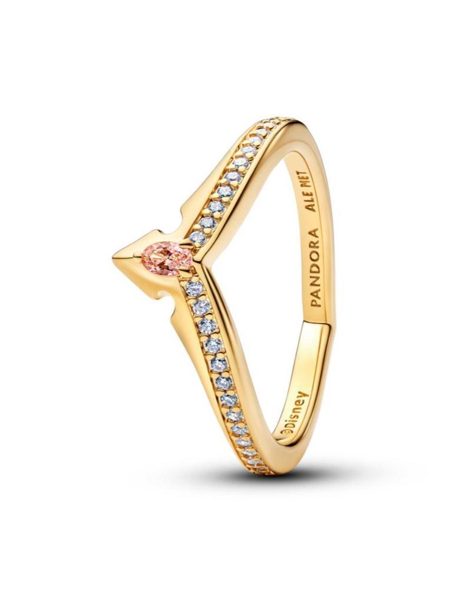 Anillo Disney x Pandora Aurora de plata P 925 zirconia cúbica con acabado baño de oro