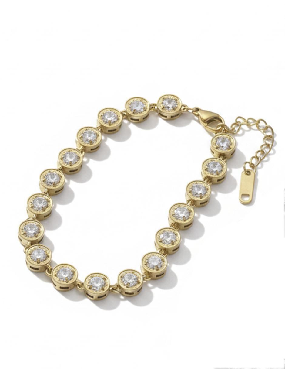 Pulsera de oro laminado con zirconia 8 K 2