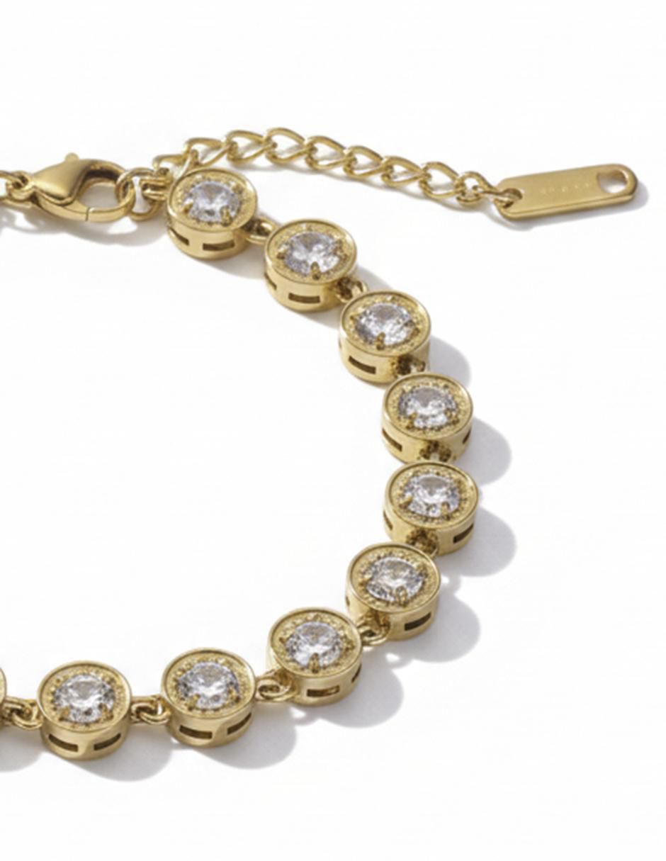 Pulsera de oro laminado con zirconia 8 K 3