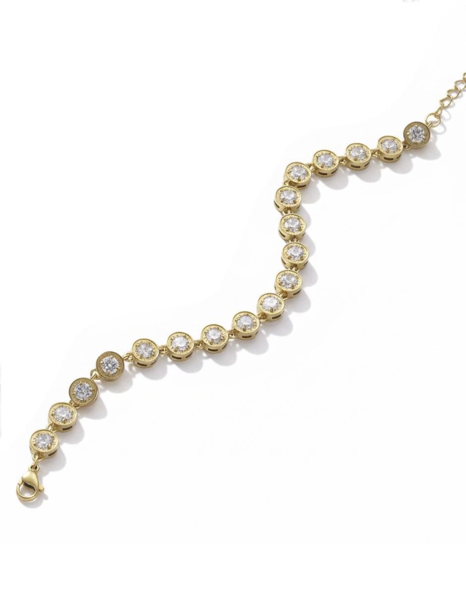 Pulsera de oro laminado con zirconia 8 K 4