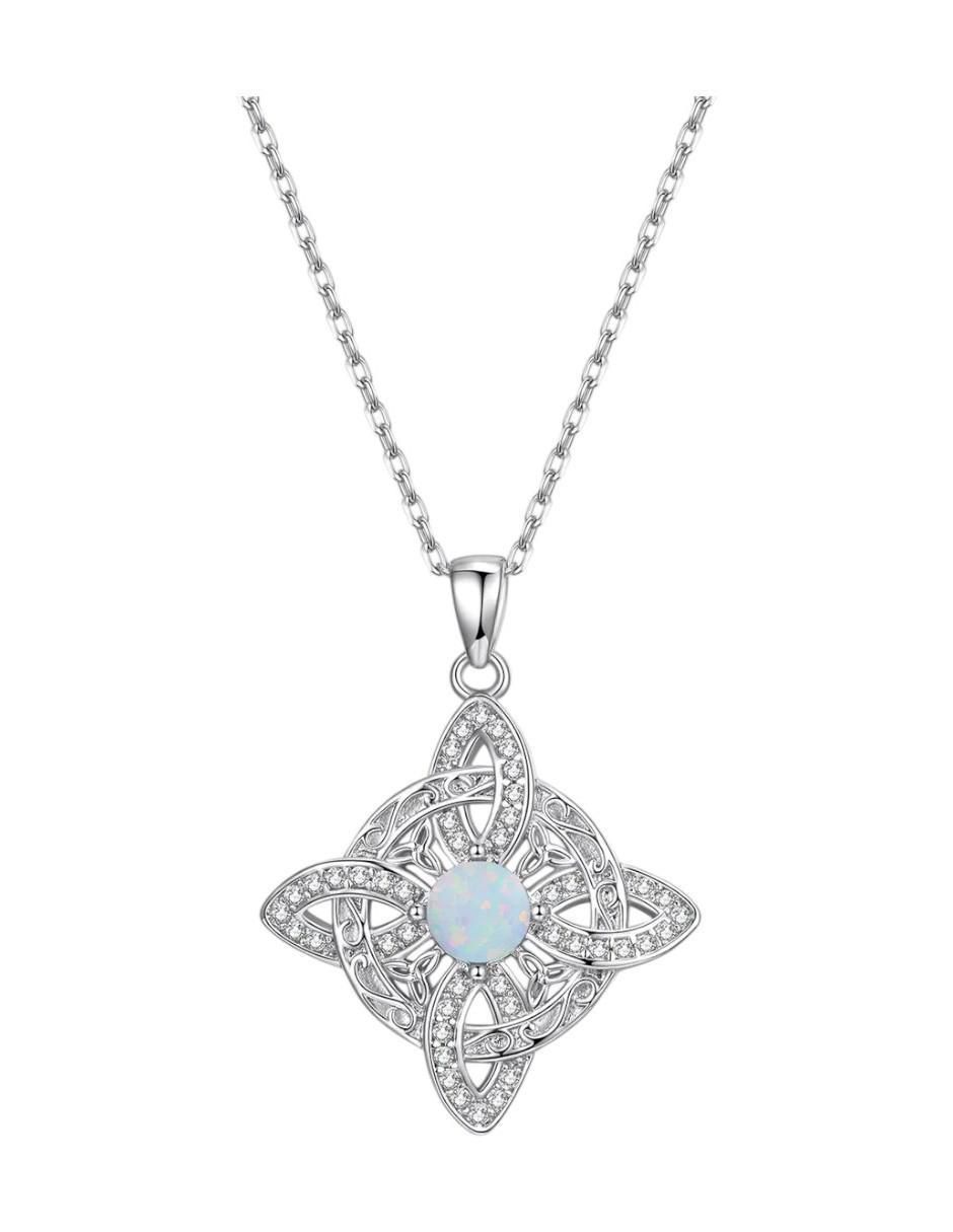 Collar nudo de bruja de plata