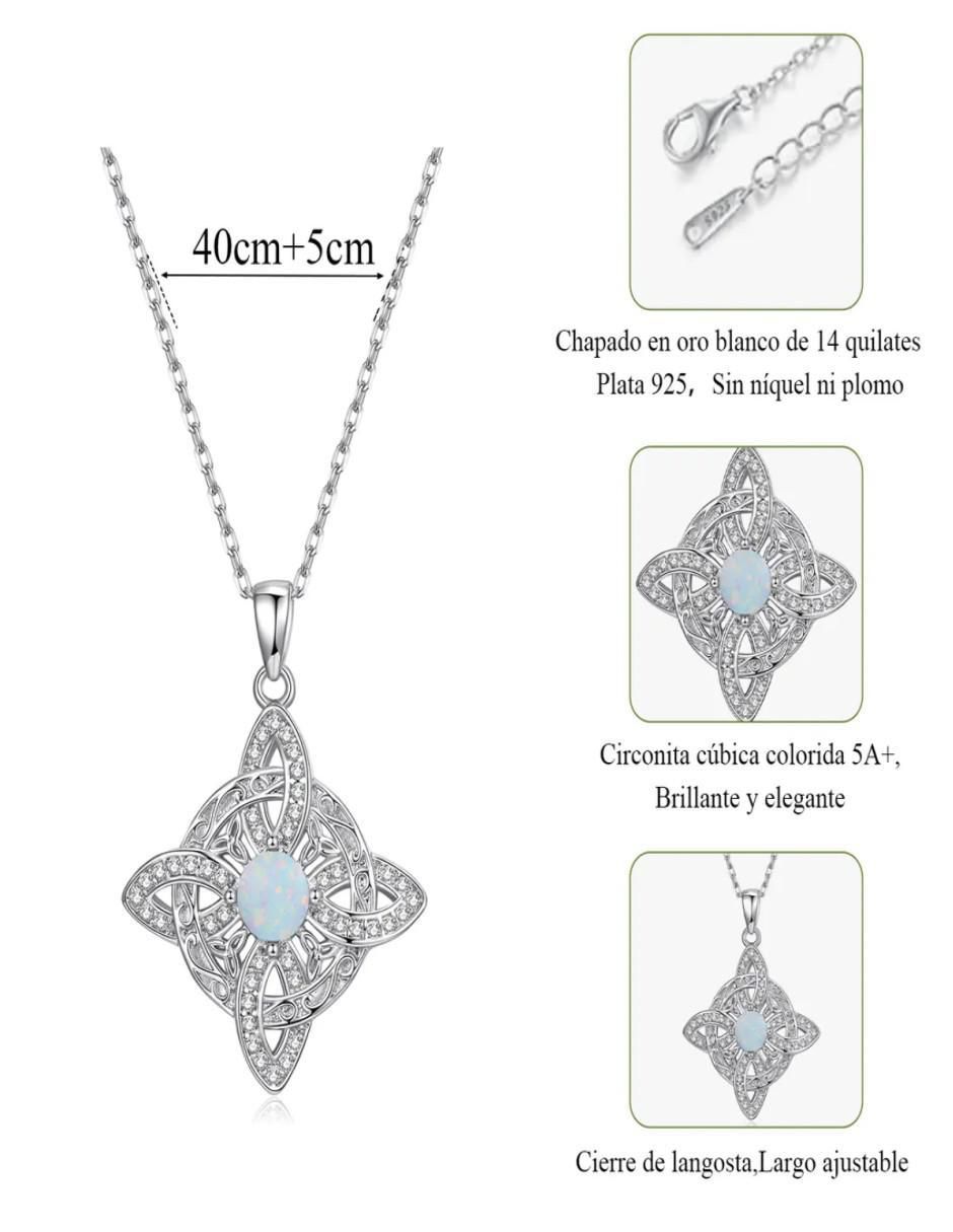 Collar nudo de bruja de plata 6