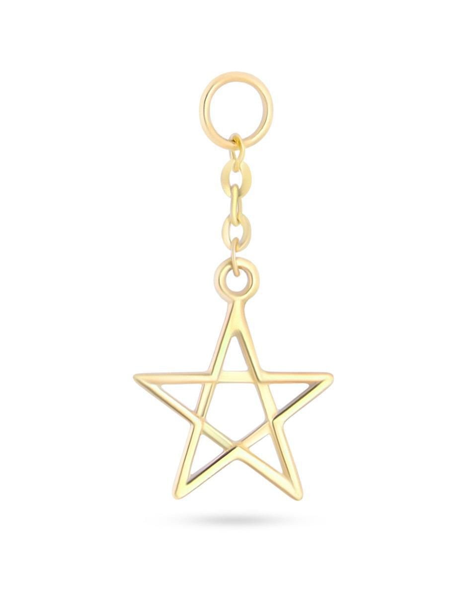 Charm de estrella de oro amarillo 14 K