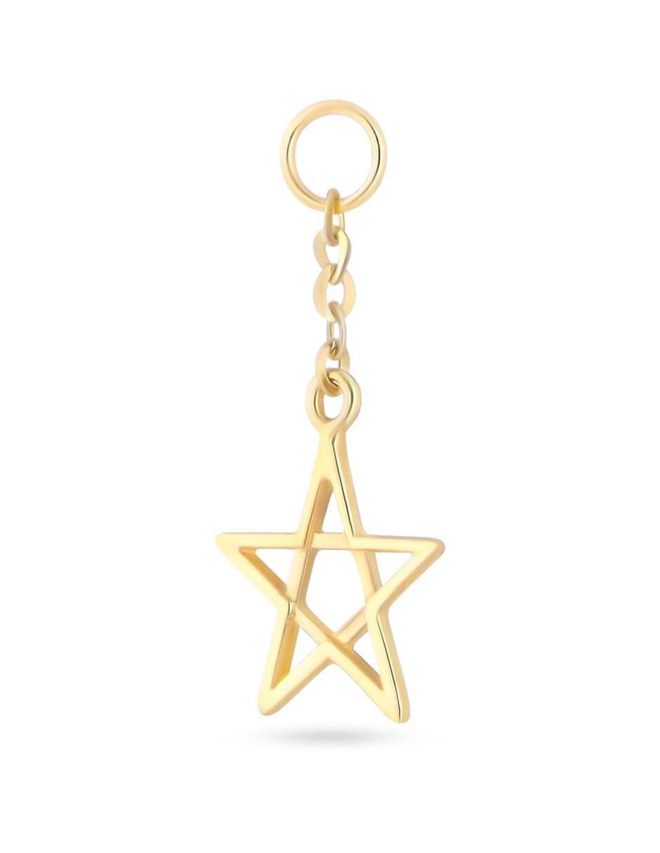 Charm de estrella de oro amarillo 14 K 2