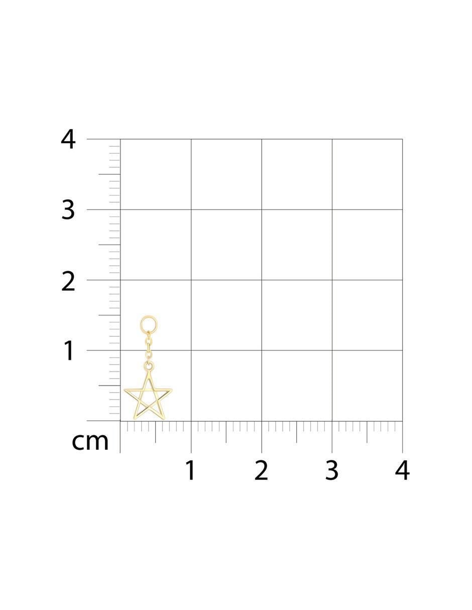 Charm de estrella de oro amarillo 14 K 3