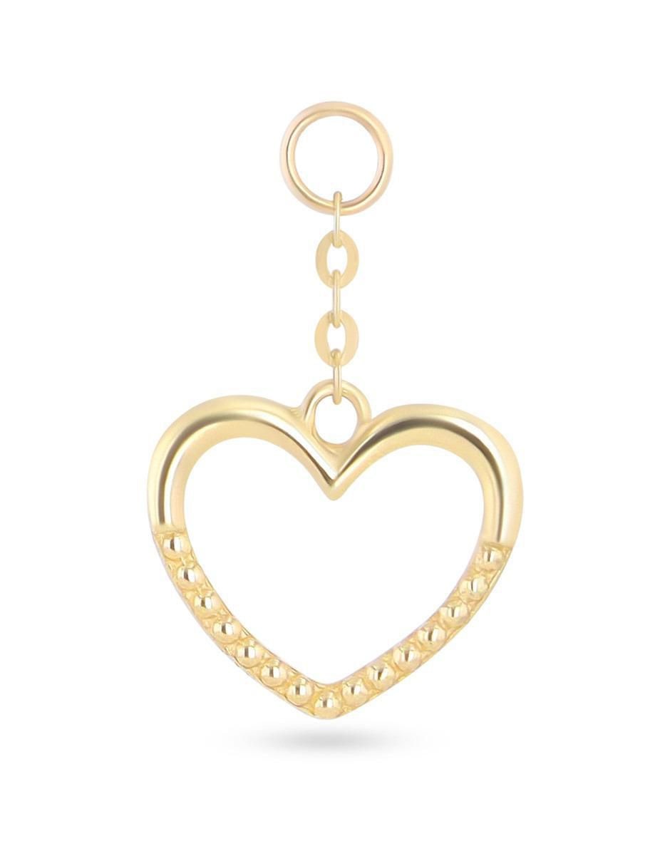 Charm de corazón de oro amarillo 14 K