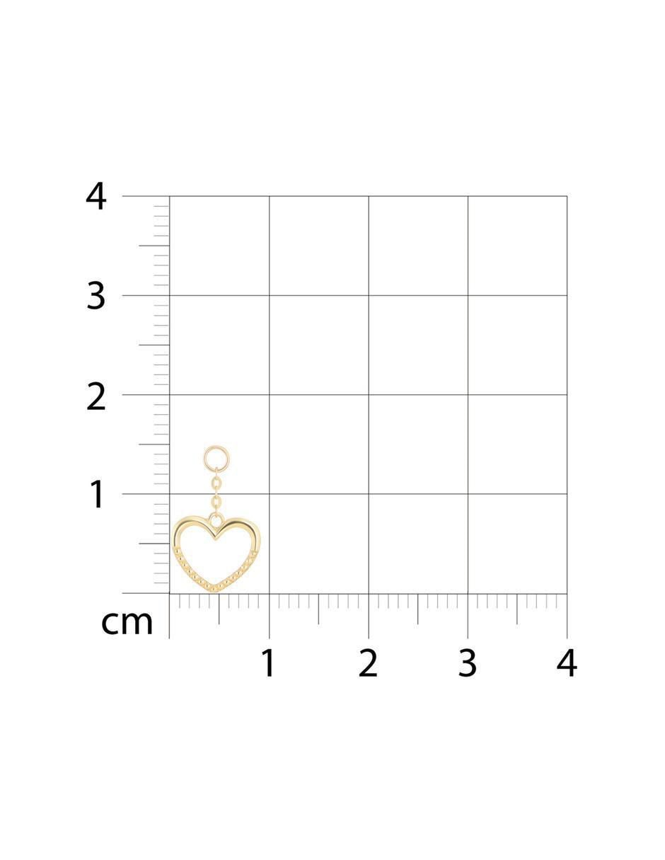 Charm de corazón de oro amarillo 14 K 3