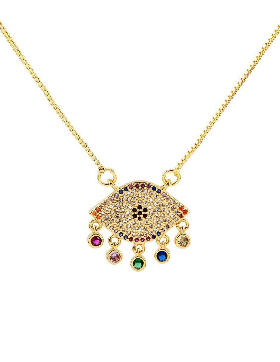 Collar con dije de ojo Protección Turco 18 K Collar con dije de ojo Protección Turco 18 K