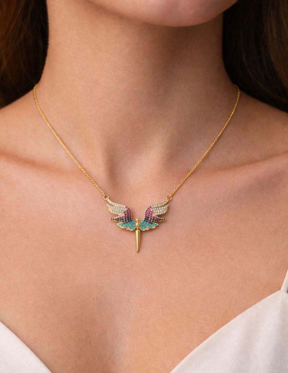 Collar con dije de ángel Alada 18 K 4