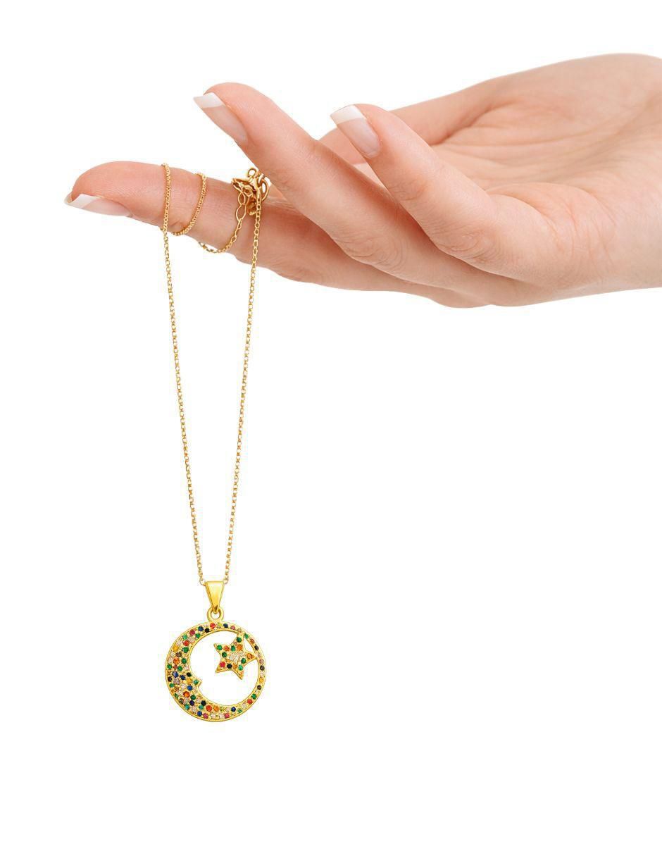 Collar con dije de luna Talía 18 K 2