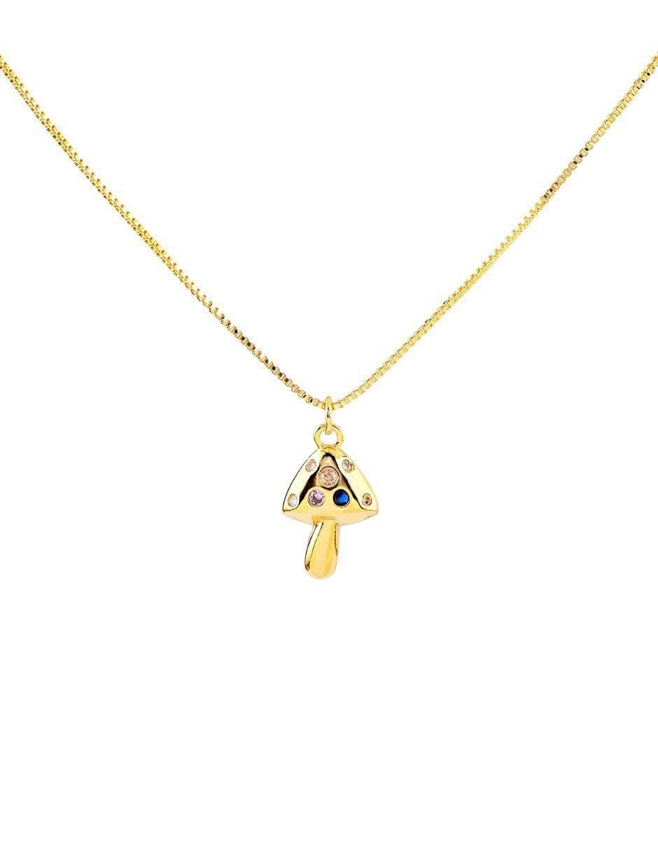 Collar con dije de hongo Myra 18 K
