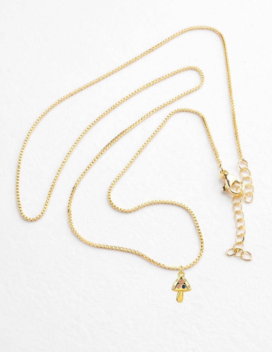 Collar con dije de hongo Myra 18 K 5