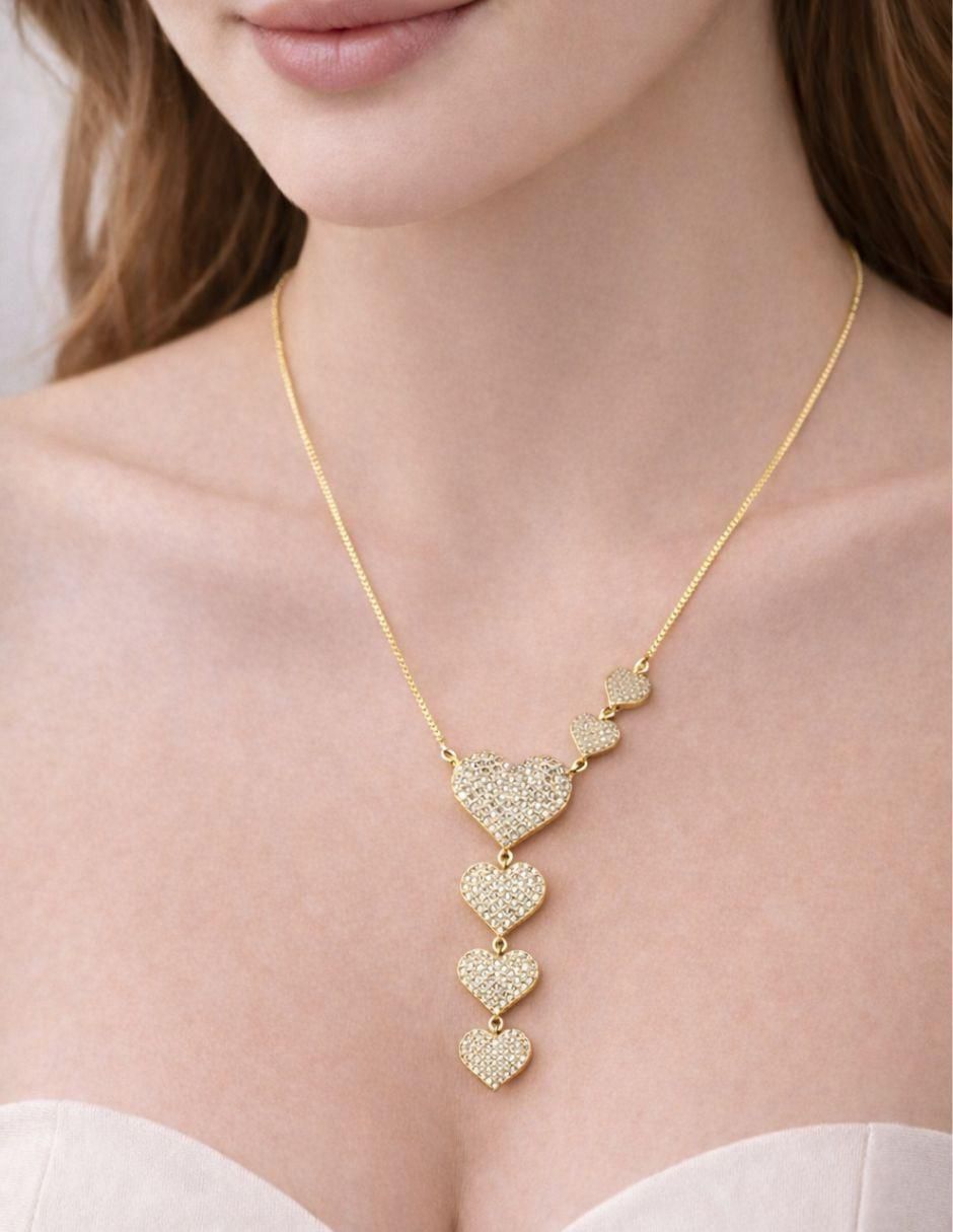 Collar con dije de corazón Cascada 18 K 4