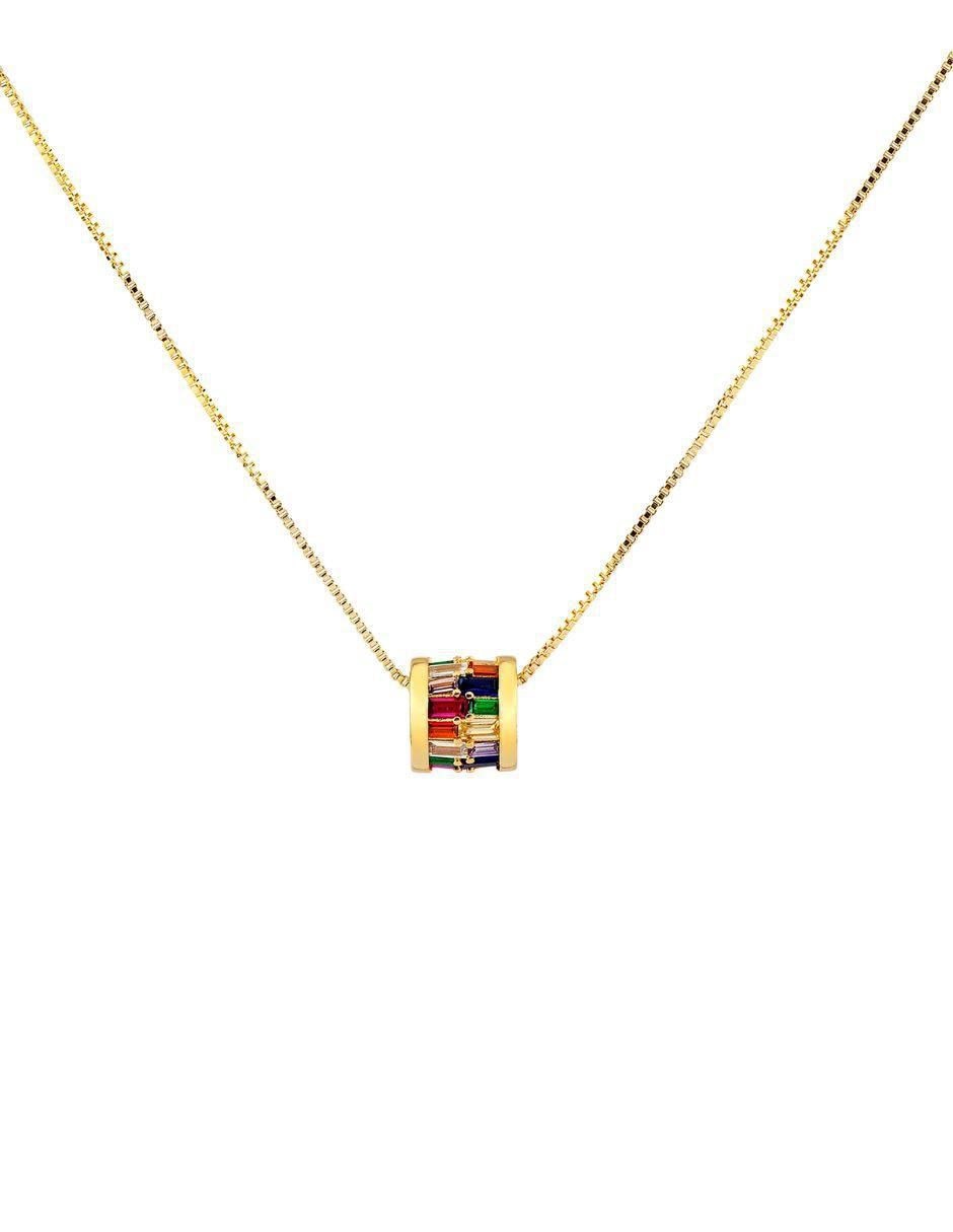 Collar con dije de cilindro Prisma Vivo 18 K