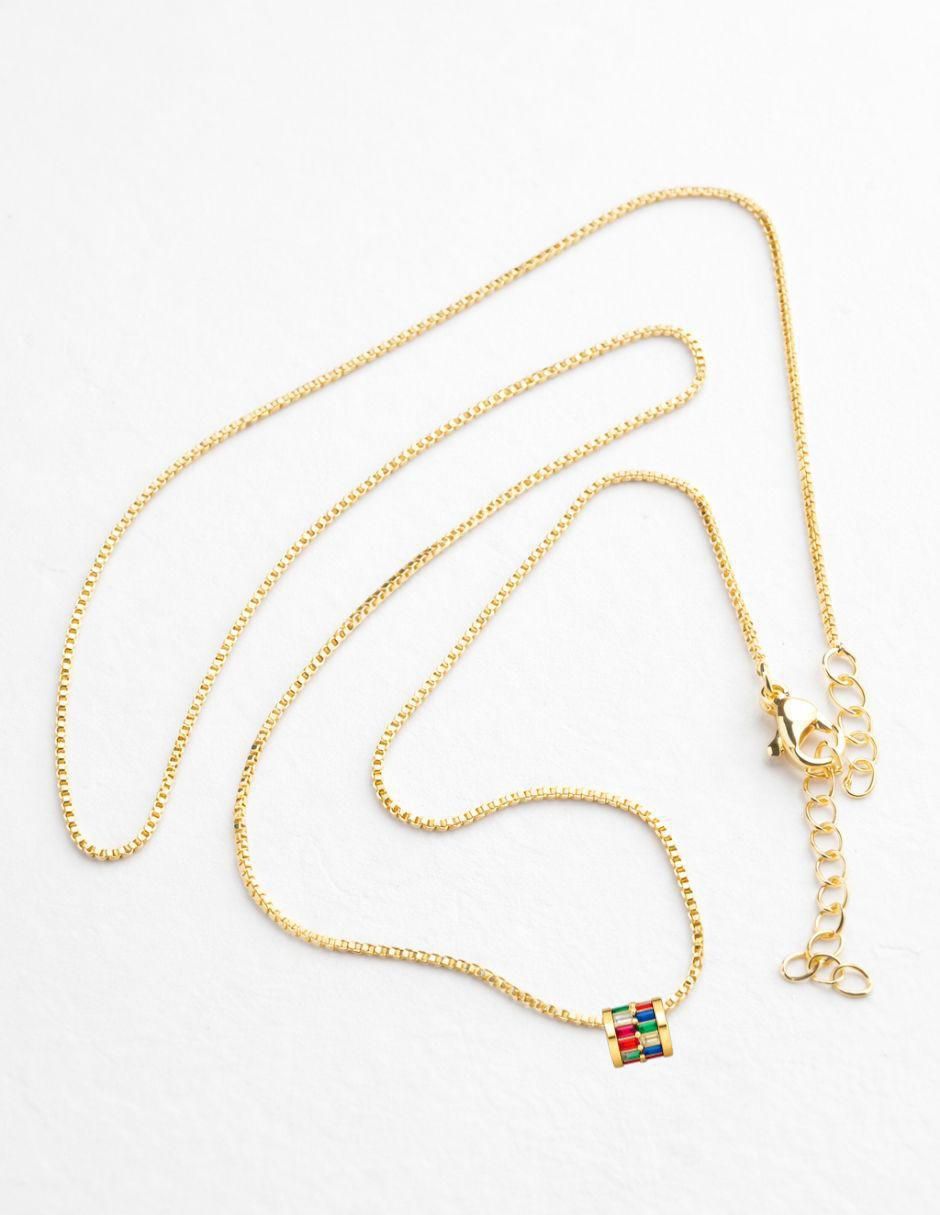 Collar con dije de cilindro Prisma Vivo 18 K 6