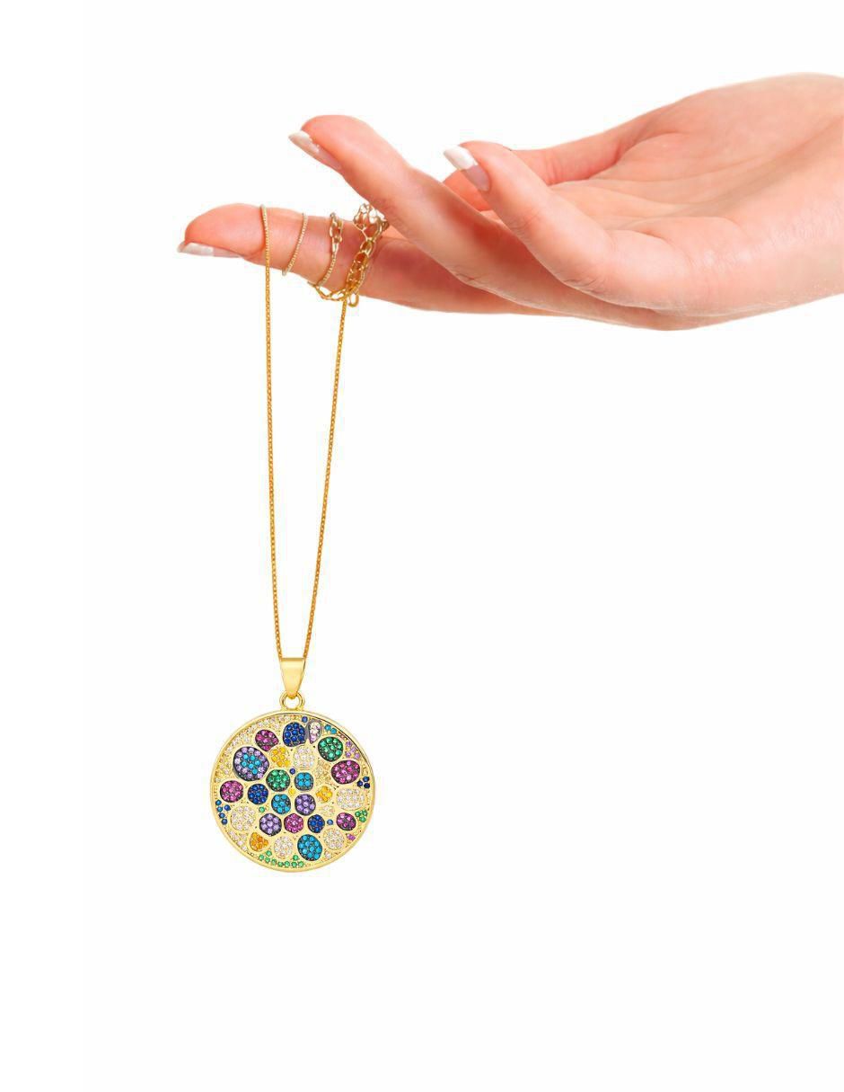 Collar con dije circular Chromia 18 K 4
