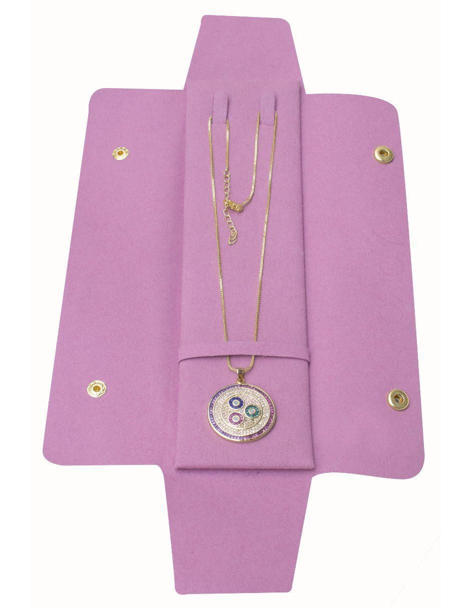 Collar con dije circular Orbis 18 K 5
