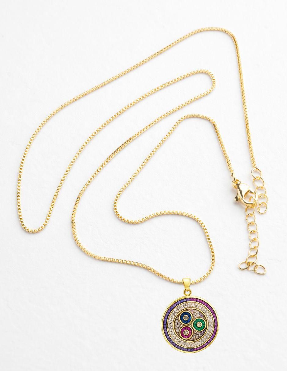 Collar con dije circular Orbis 18 K 7