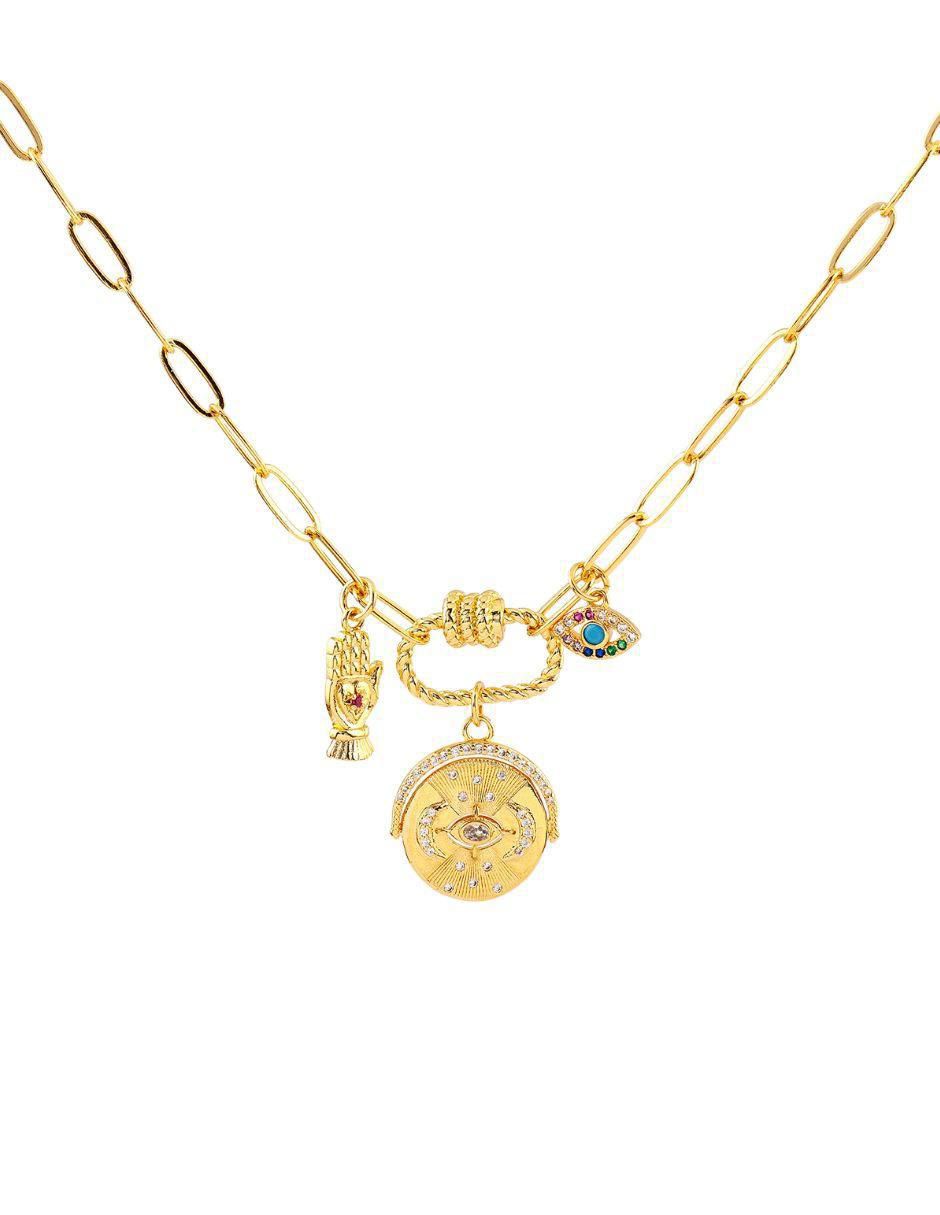 Collar con dije circular Auralis 18 K
