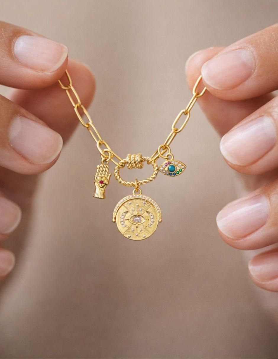 Collar con dije circular Auralis 18 K 2