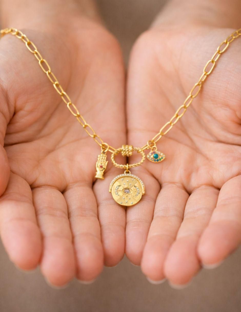 Collar con dije circular Auralis 18 K 3