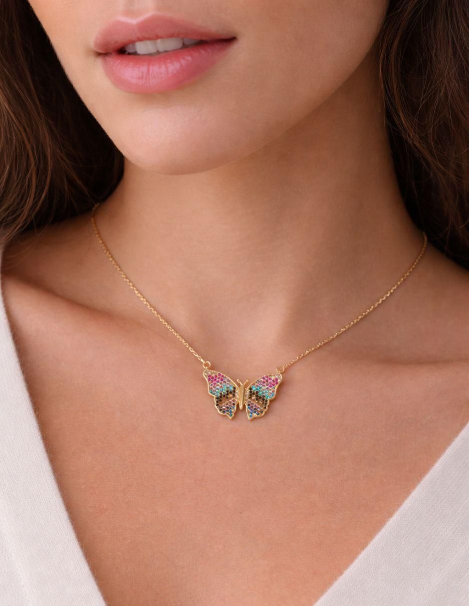 Collar con dije de mariposa Alaria 18 K 4
