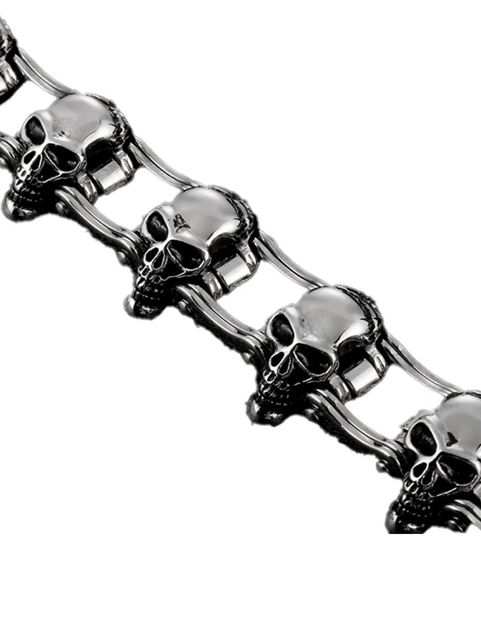 Pulsera calaveras acabado brillante 2