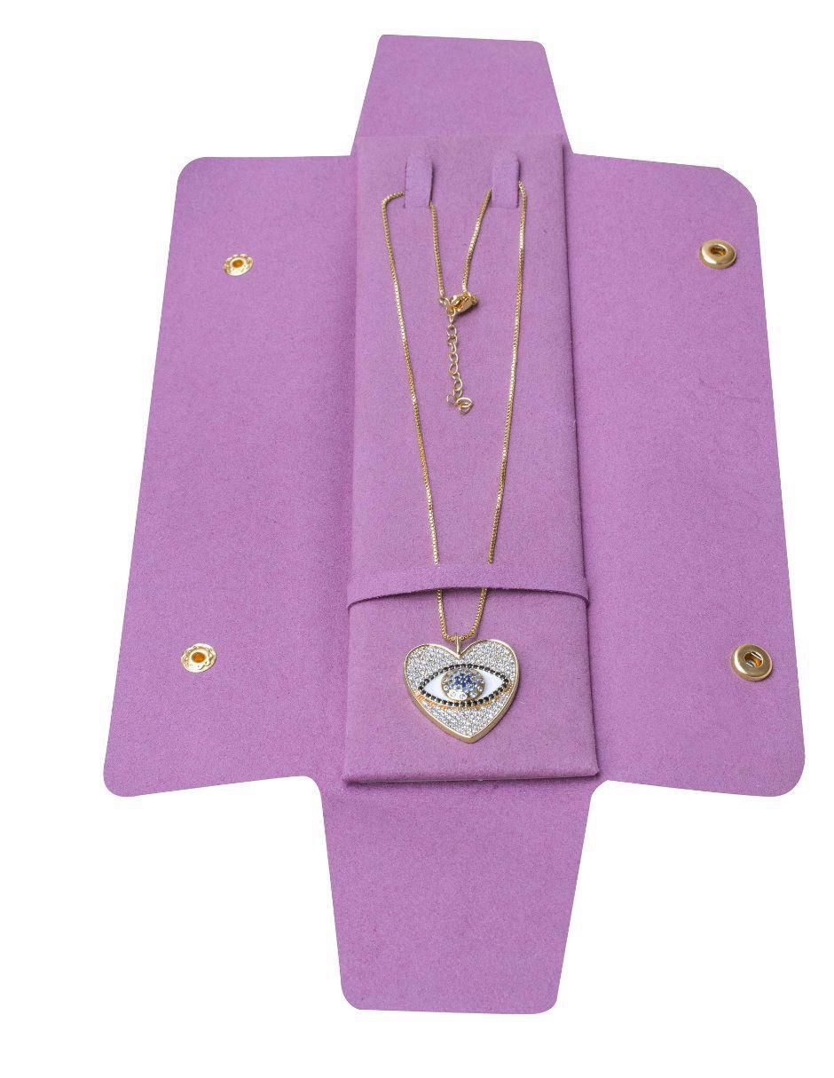 Collar con dije de corazón con acabado baño de oro 18 K 6