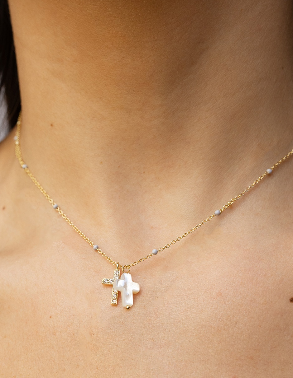 Collar de cruz 14 K 3