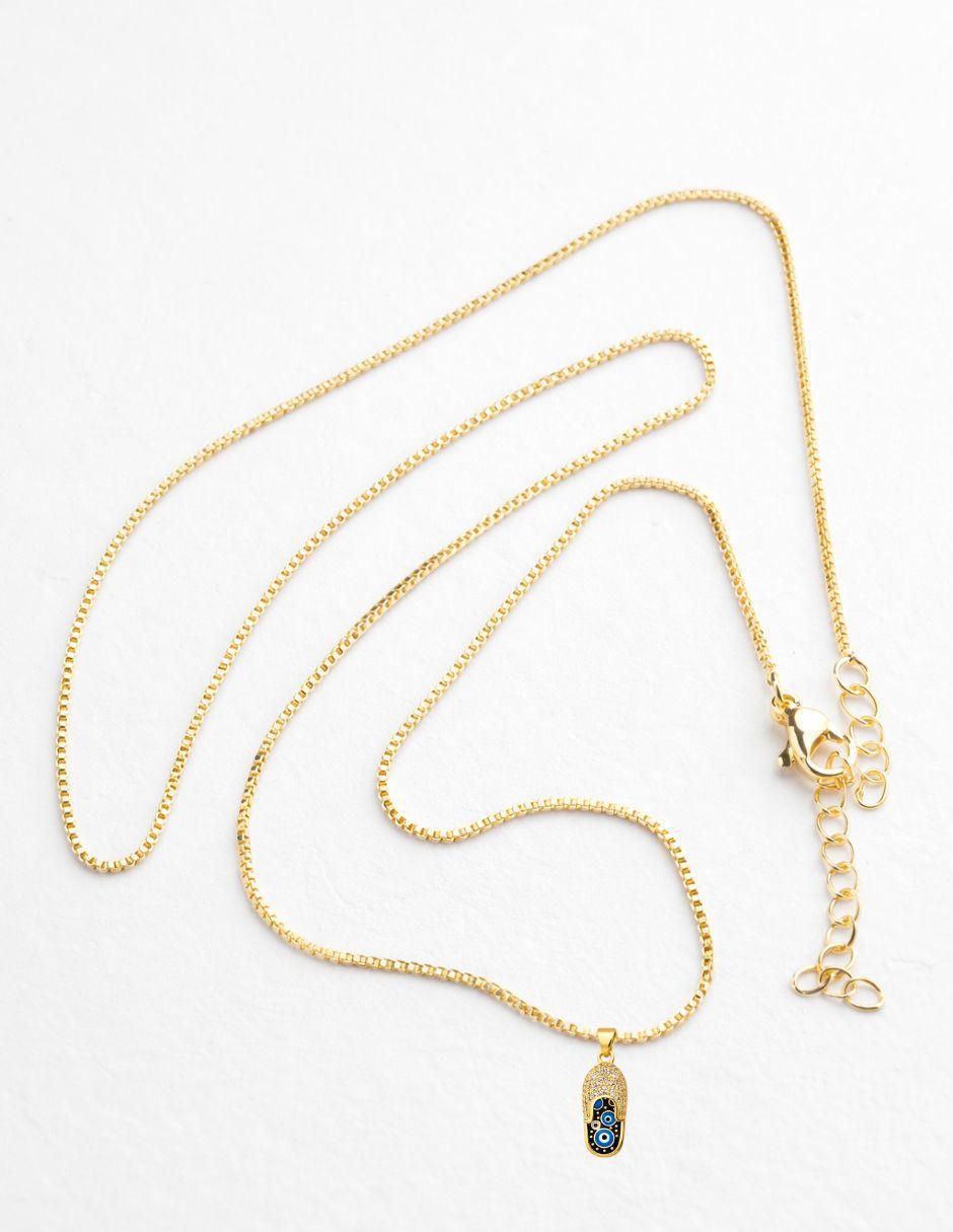 Collar con dije Nazar con acabado baño de oro 18 K 6