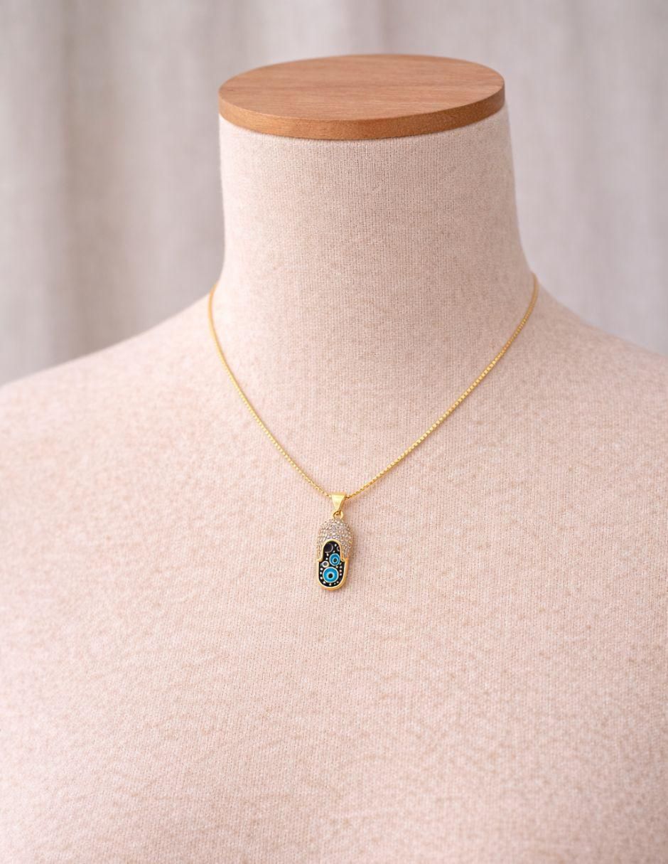 Collar con dije Nazar con acabado baño de oro 18 K 7