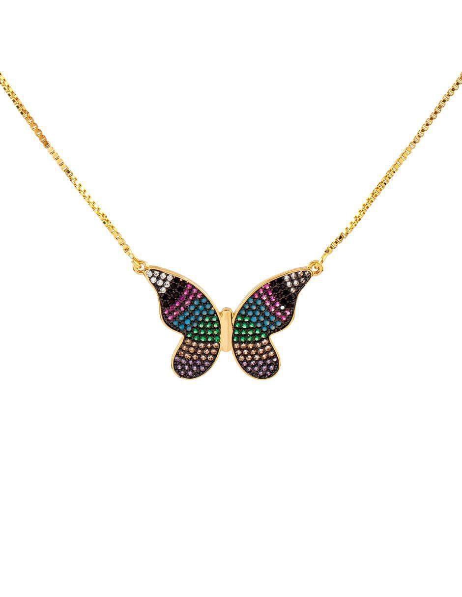 Collar de mariposa Metamorfia con acabado baño de oro 18 K