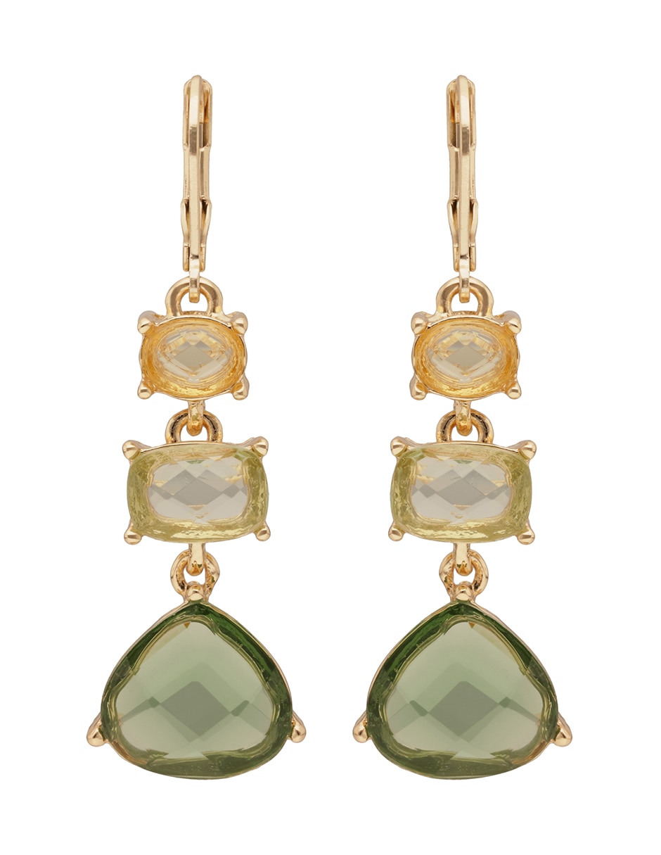 Aretes largos Tampa con acabado pavé