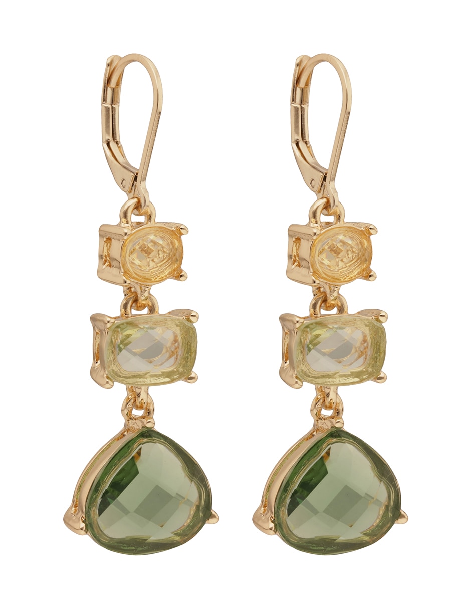 Aretes largos Tampa con acabado pavé 2