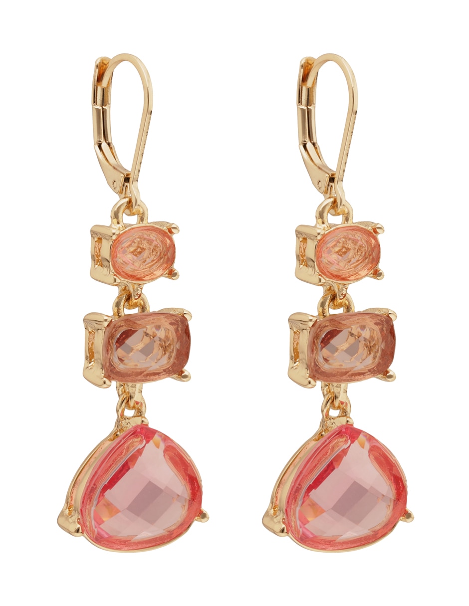 Aretes largos Tampa con acabado pavé 2