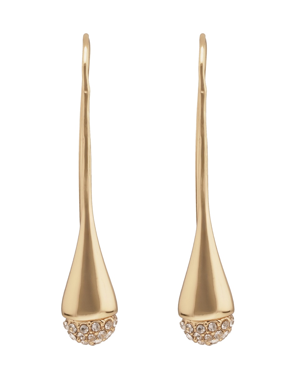 Aretes largos de Gota Lillie con acabado pavé