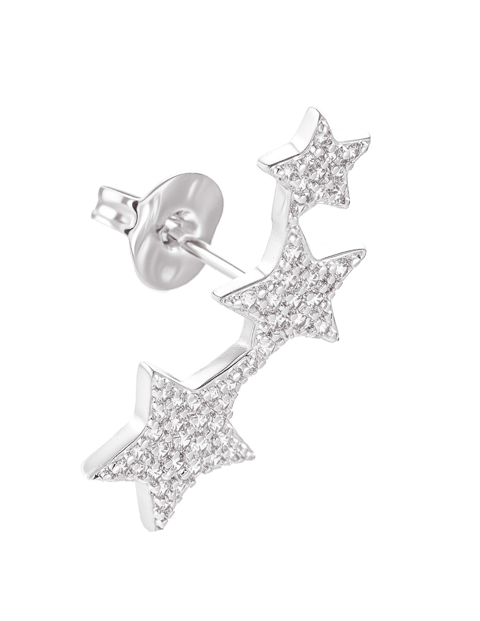 Aretes cortos de estrella 14 K con acabado baño de oro zirconia 2