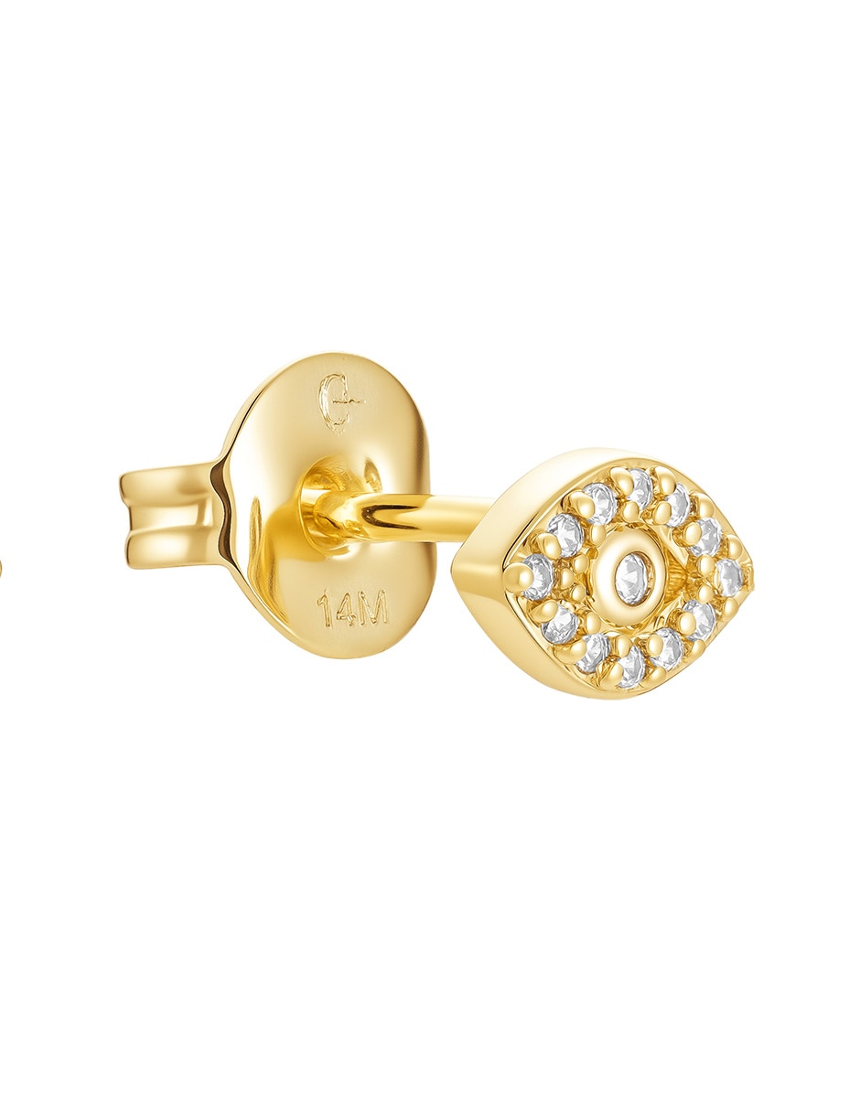 Piercing de ojo turco 14 K con acabado baño de oro zirconia