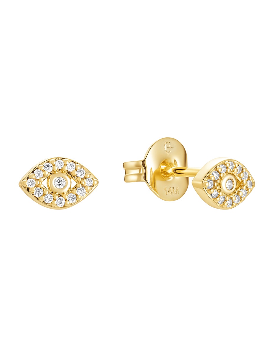 Piercing de ojo turco 14 K con acabado baño de oro zirconia 2