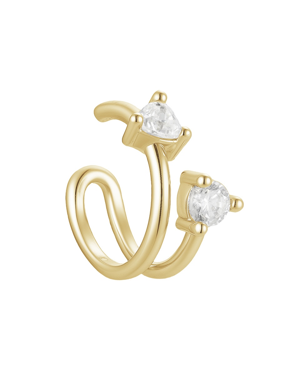 Arete ear cuff 14 K con acabado baño de oro zirconia Arete ear cuff 14 K con acabado baño de oro zirconia
