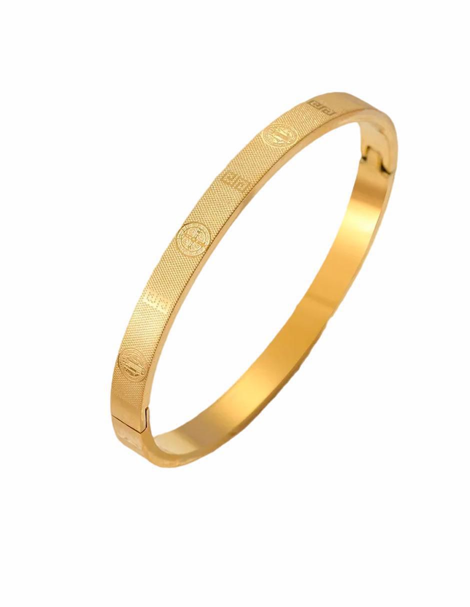 Brazalete de oro laminado 18 K acabado brillante
