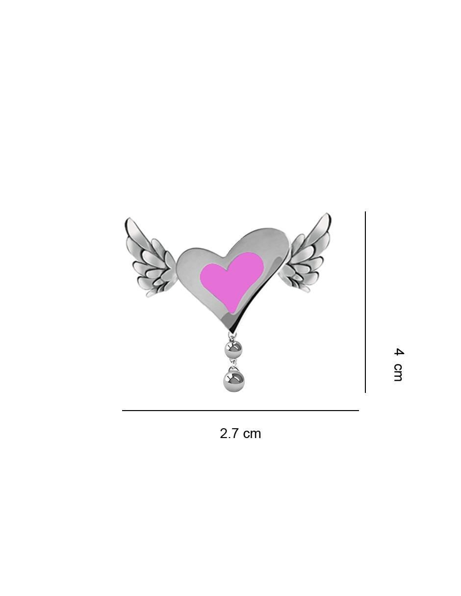 Aretes largos de corazón Enrique Garcia de plata P 925 con acabado esmaltado 3