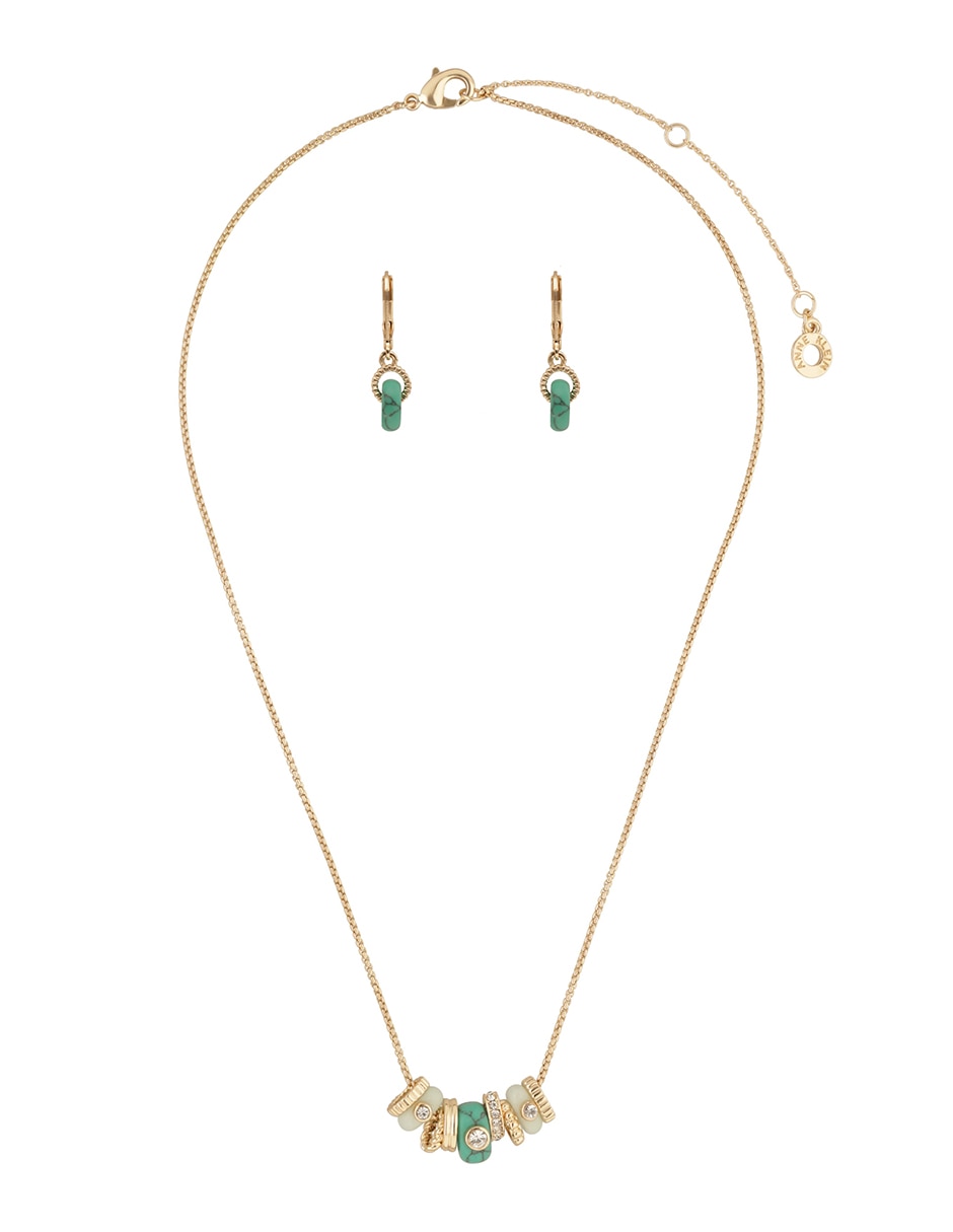 Aretes y collar Coral Gable 2