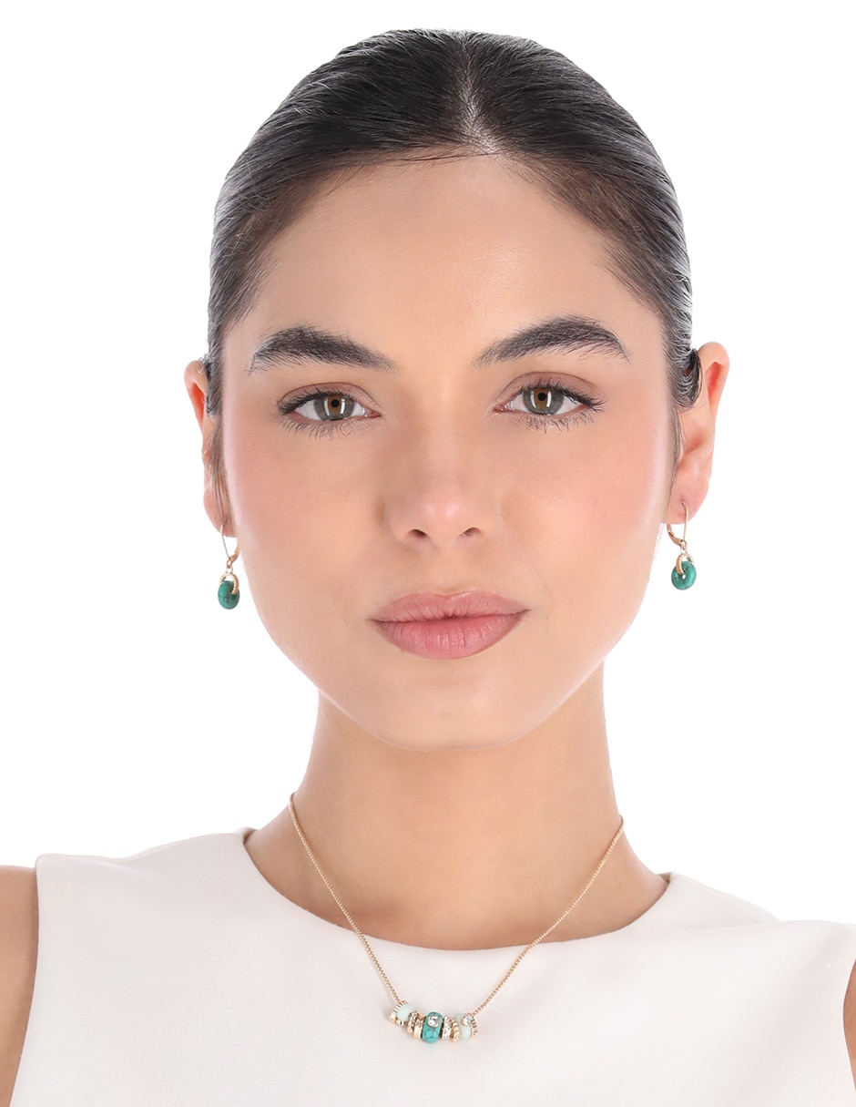 Aretes y collar Coral Gable 3