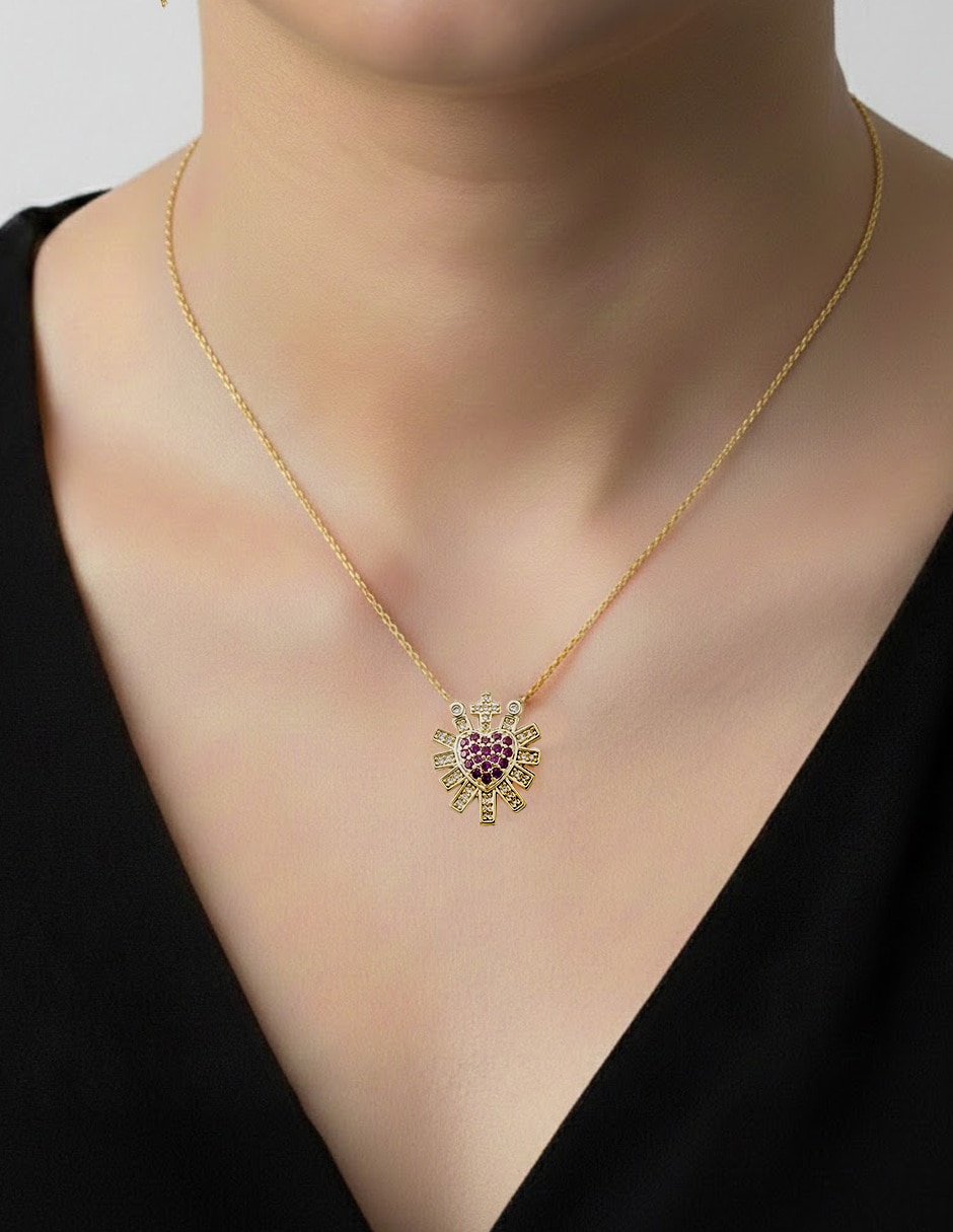 Collar de corazón 14 K 3