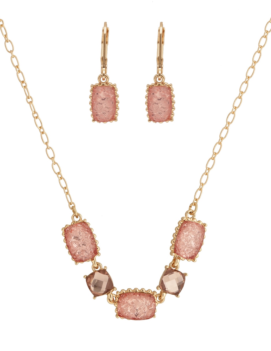 Aretes y collar Coral Gable