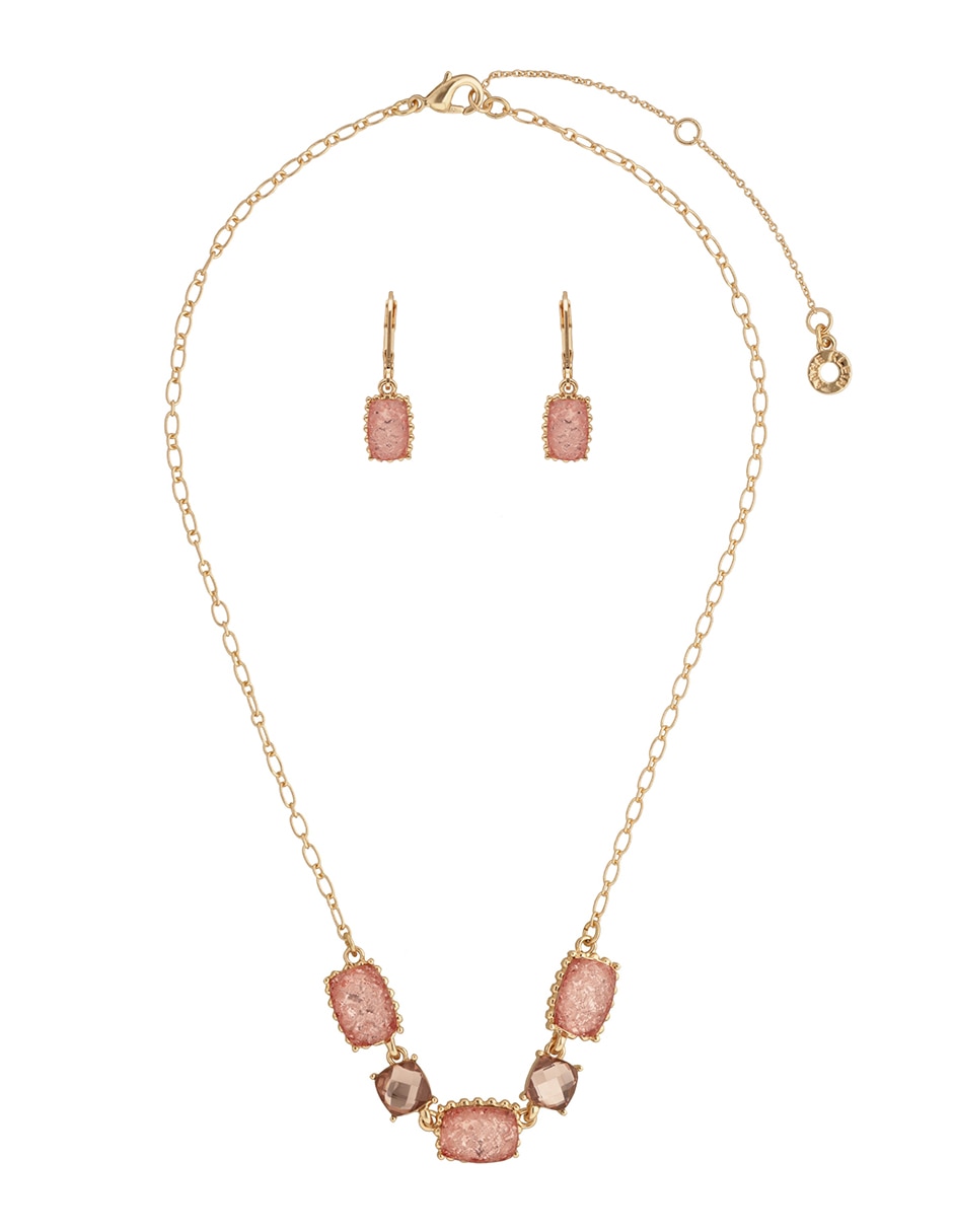 Aretes y collar Coral Gable 2