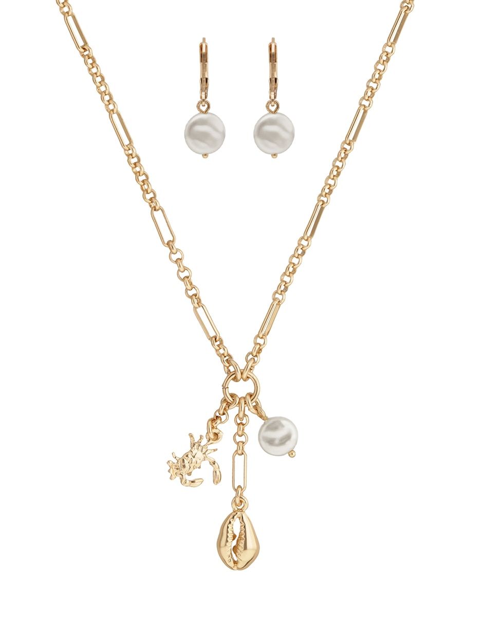 Aretes y collar Coral Gable