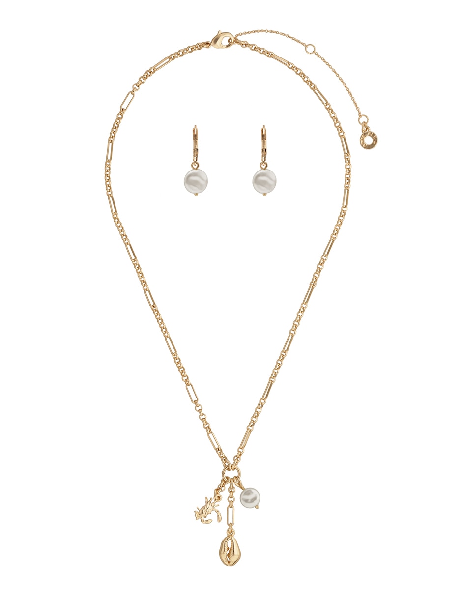 Aretes y collar Coral Gable 2