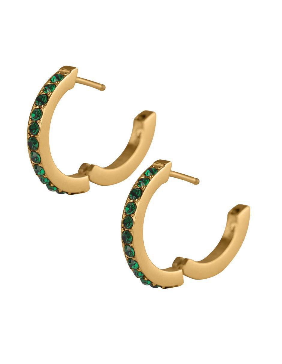 Arracadas "de (si aplica)" circular no aplica luckyly sari "de" acero inoxidable 14 k "con acabado" baño de oro zirconia cúbica
